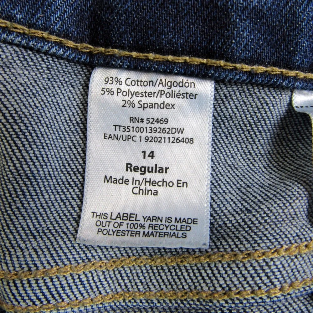 Time and Tru Jeans Straight Dark Wash Denim Regular Women's Size 14